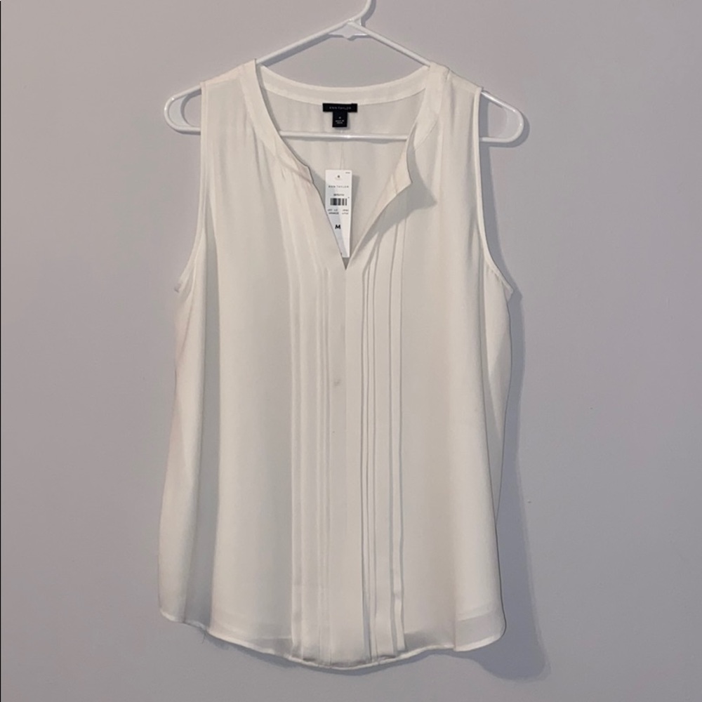 NWT Ann Taylor Pleated Tank Blouse